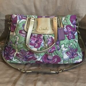 Coach Ashley Floral Iris Shoulder Bag